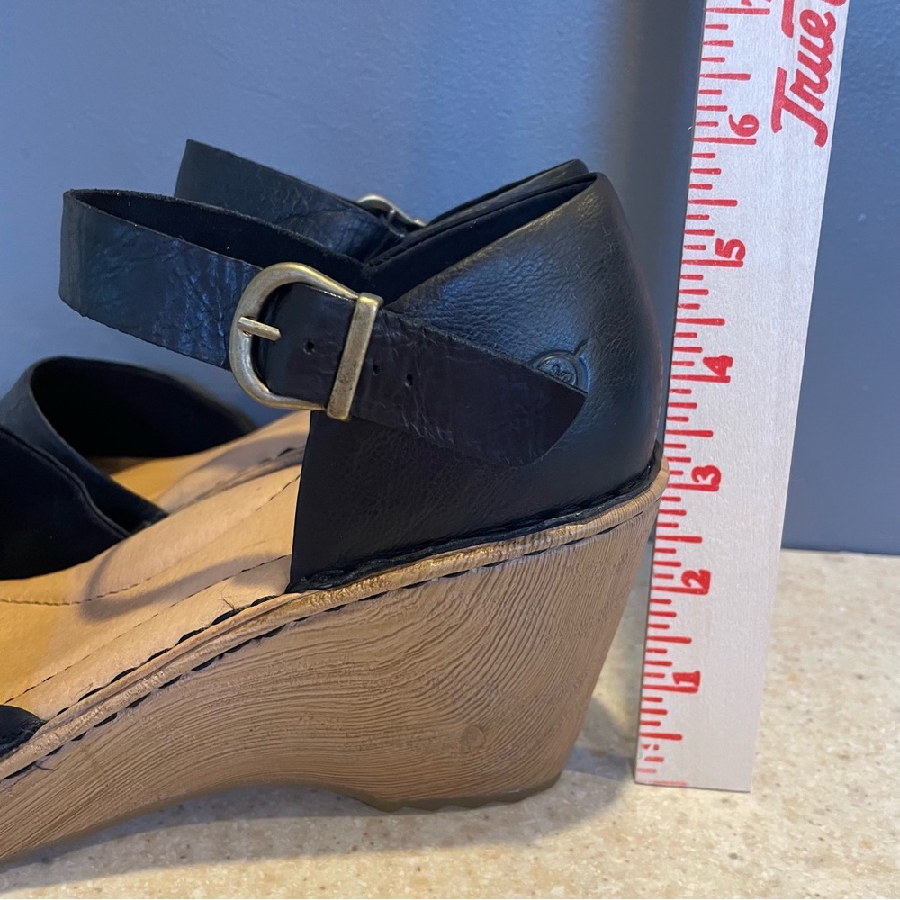 BORN Nellie Comfort Mary Jane Wedge Sandal Leather Clog Handcrafted Scandi Boho - Picture 8 of 16